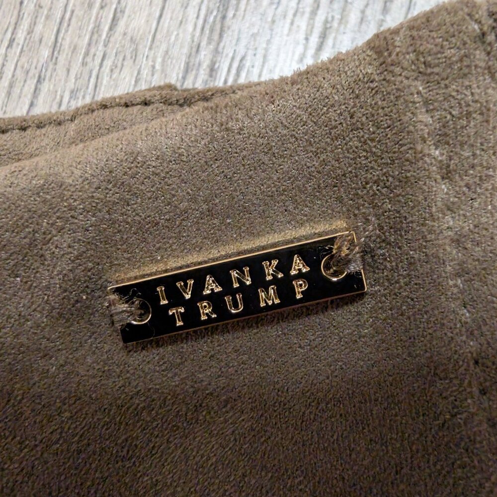 Ivanka Trump Taupe Faux Suede High Rise Leggings Size Large Mint Condition - Picture 4 of 10